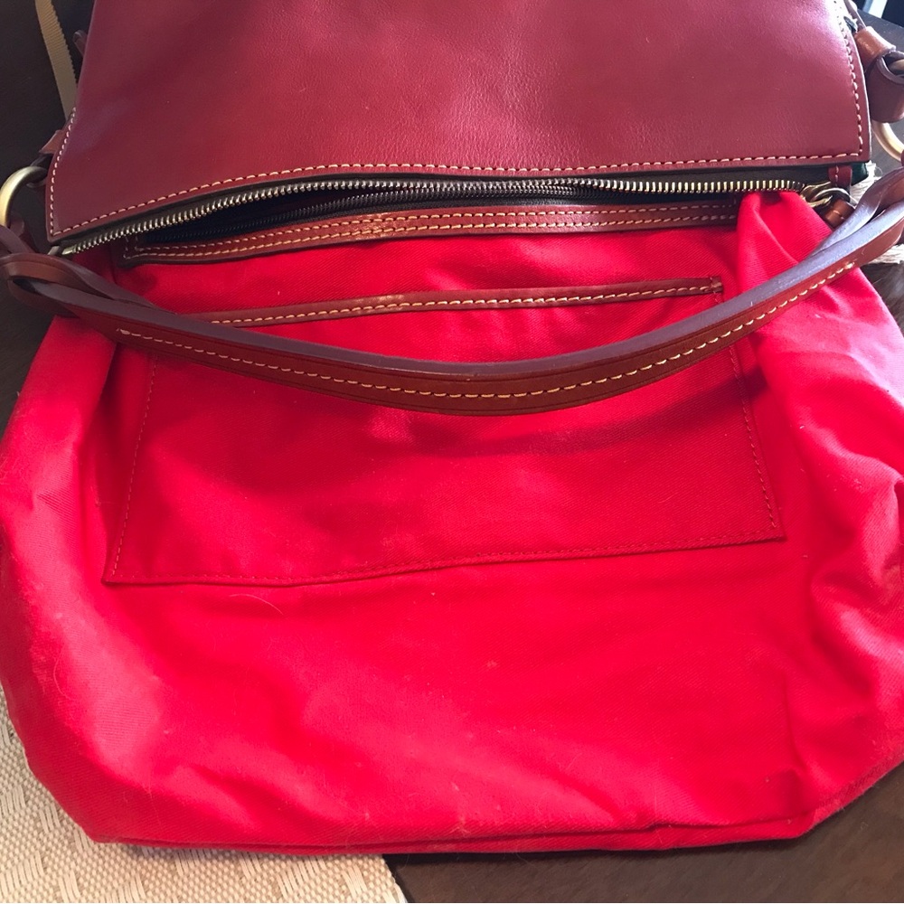 Dooney & Bourke Red Leather Hobo Shoulder Bag - Picture 9 of 11